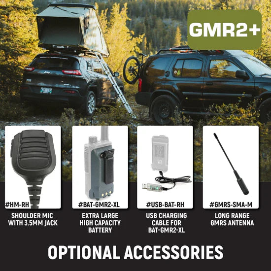 2 PACK - Rugged GMR2 PLUS GMRS and FRS Two Way Handheld Radios