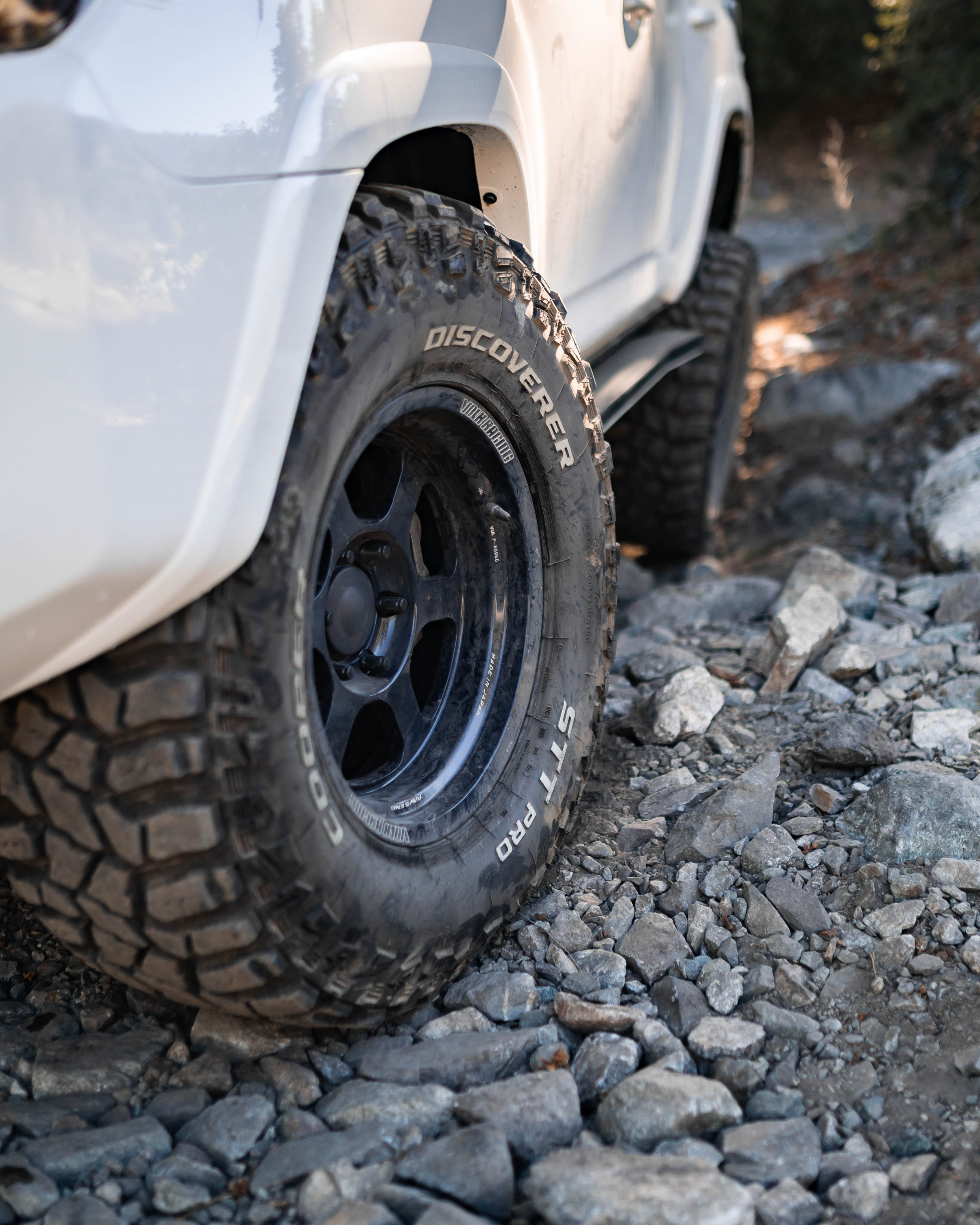 1. Toyota 4Runner rock slider installed for off-road trail protection