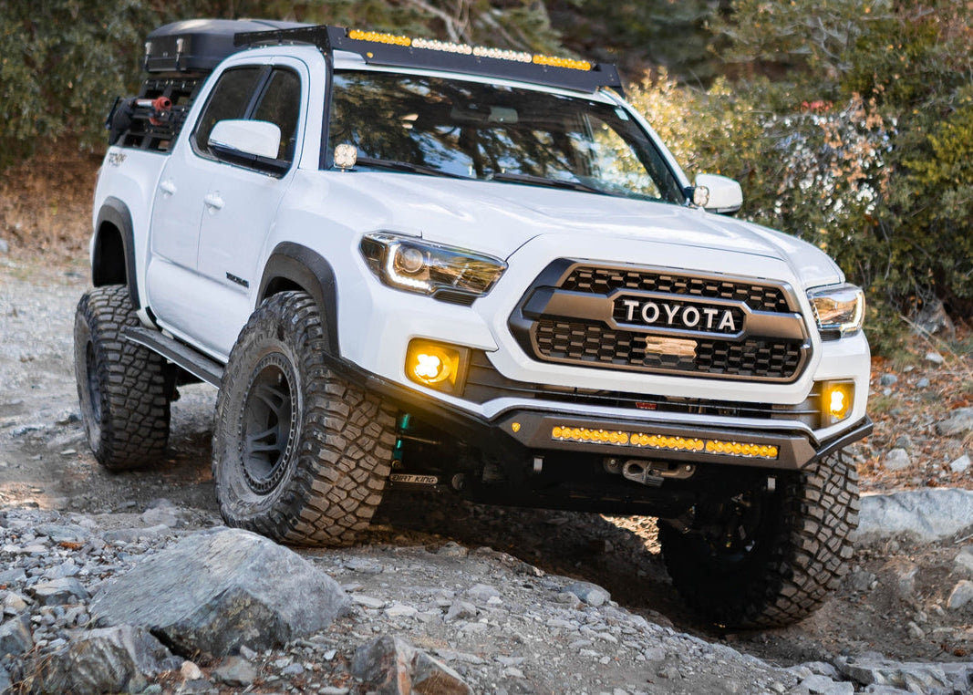 Toyota Tacoma Alpha Front Bumper, off-road three-quarter view