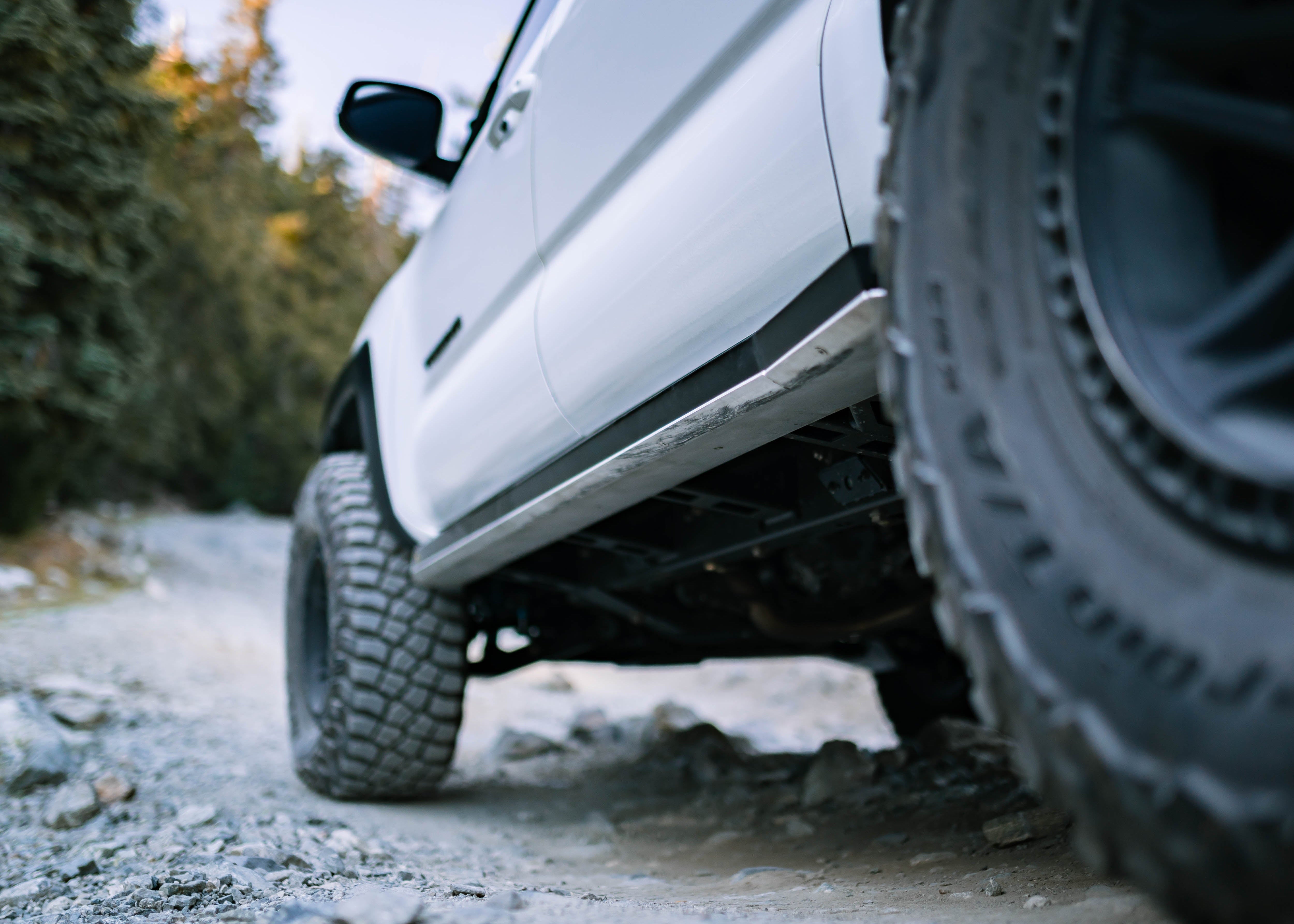 2016–2023 Toyota Tacoma rock sliders, rear angle
