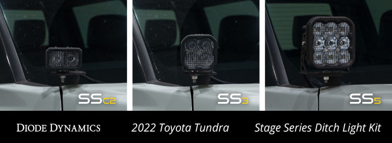 Diode Dynamics 2022 Toyota Tundra C2 Pro Stage Series Ditch Light Kit - White Combo