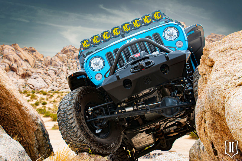 ICON 07-18 Jeep Wrangler JK Pro Series Front Bumper Rec Winch Mount w/Bar/Tabs