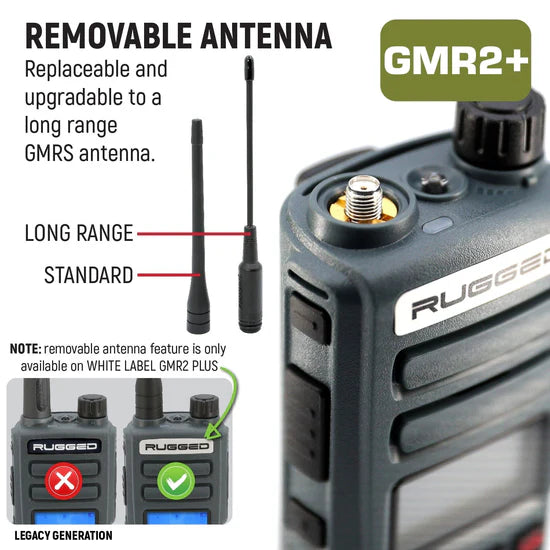 2 PACK - Rugged GMR2 PLUS GMRS and FRS Two Way Handheld Radios