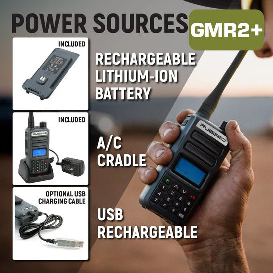 2 PACK - Rugged GMR2 PLUS GMRS and FRS Two Way Handheld Radios